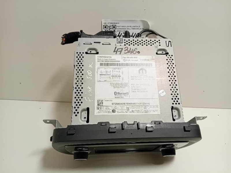 Unita DI Comando Multimediale 07356050970 Fiat 500X 2015