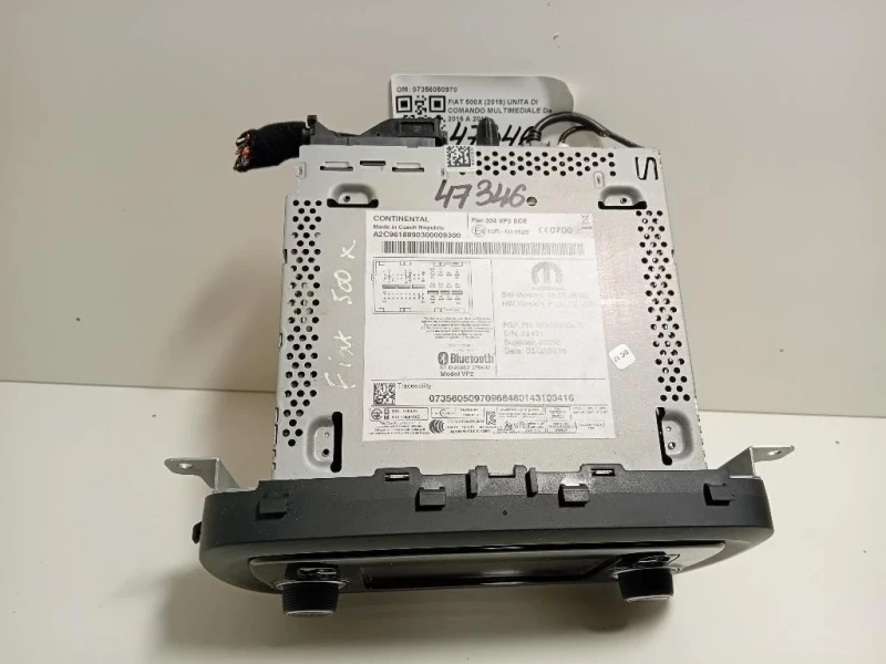 Unita DI Comando Multimediale 07356050970 Fiat 500X 2015