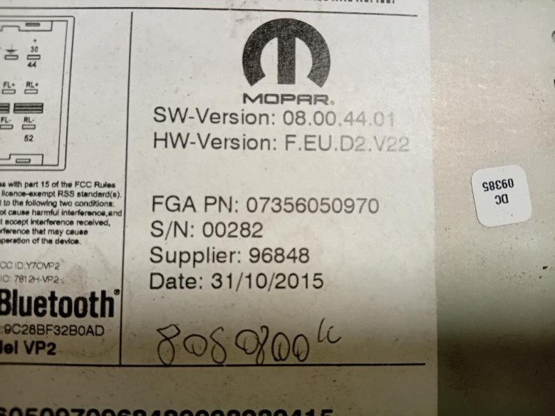 Unita DI Comando Multimediale 07356050970 Fiat 500X 2015