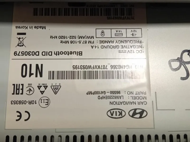 Unita DI Comando Multimediale 96550G4100PMP Hyundai I30 III 2017