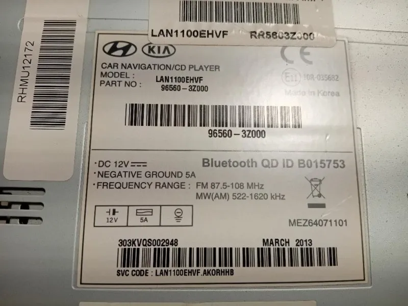 Unita DI Comando Multimediale 96560-3Z000 Hyundai I40 2012