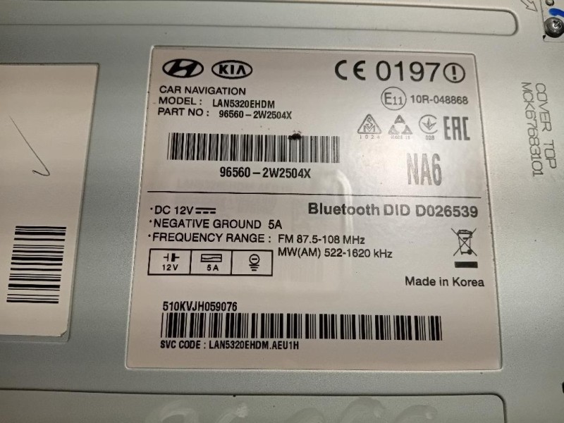 Unita DI Comando Multimediale 96560-2W2504X Hyundai Santa FÉ IV 2015