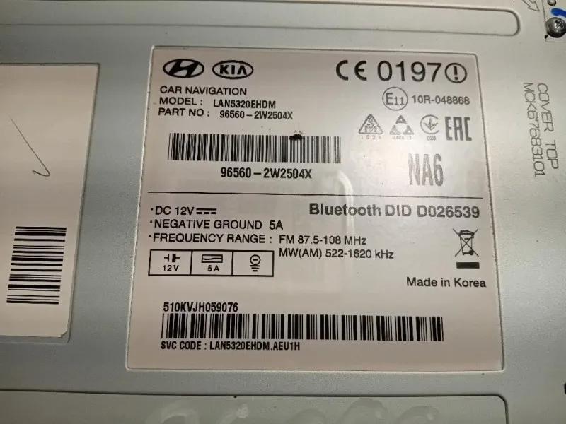 Unita DI Comando Multimediale 96560-2W2504X Hyundai Santa FÉ IV 2015