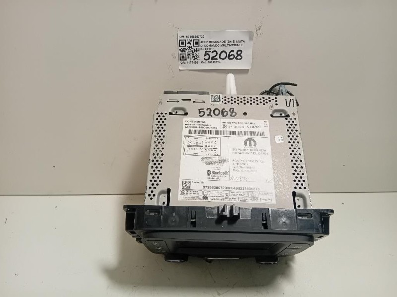 Unita DI Comando Multimediale 07356350720 Jeep Renegade 2018