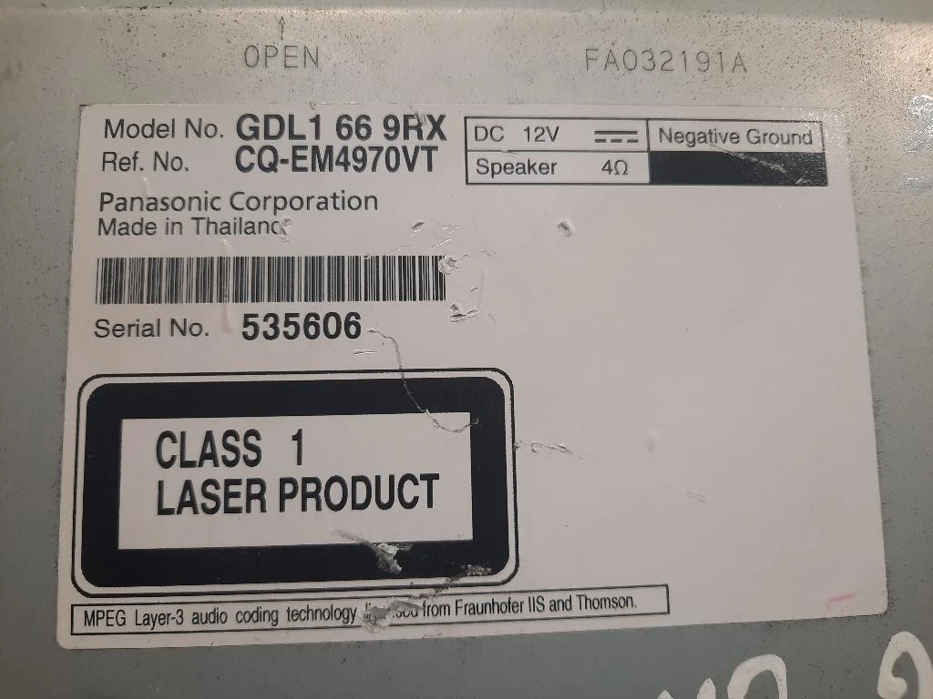 Unita DI Comando Multimediale GSL1669RX CQ-EM4970VT Mazda 6 III 2013