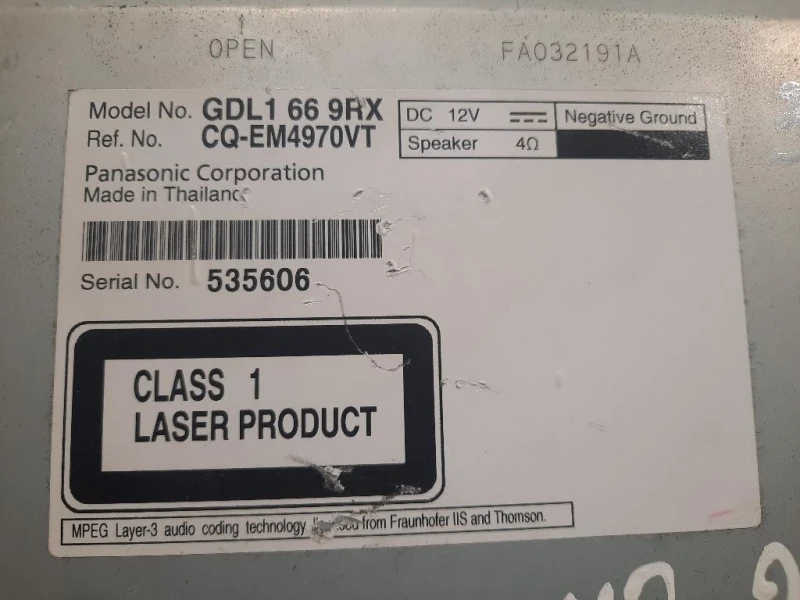 Unita DI Comando Multimediale GSL1669RX CQ-EM4970VT Mazda 6 III 2013