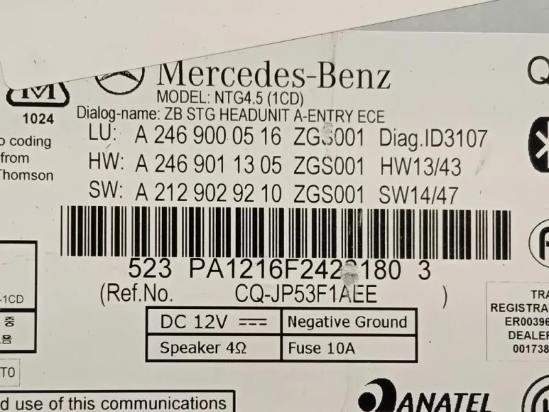 Unita DI Comando Multimediale A2469000516 Mercedes Classe A W176 2015
