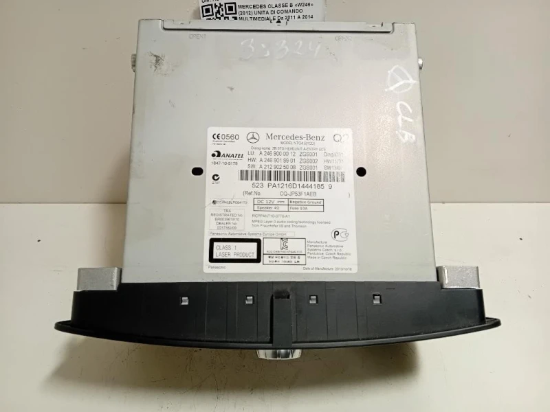 Unita DI Comando Multimediale A2469000012 Mercedes Classe B W246 2012
