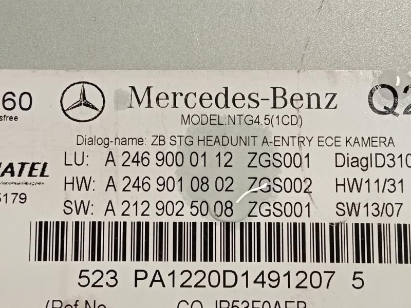 Unita DI Comando Multimediale A2469000112 Mercedes Classe B W246 2012