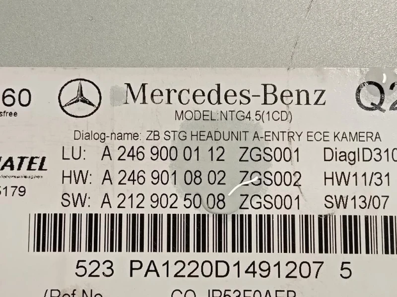 Unita DI Comando Multimediale A2469000112 Mercedes Classe B W246 2012