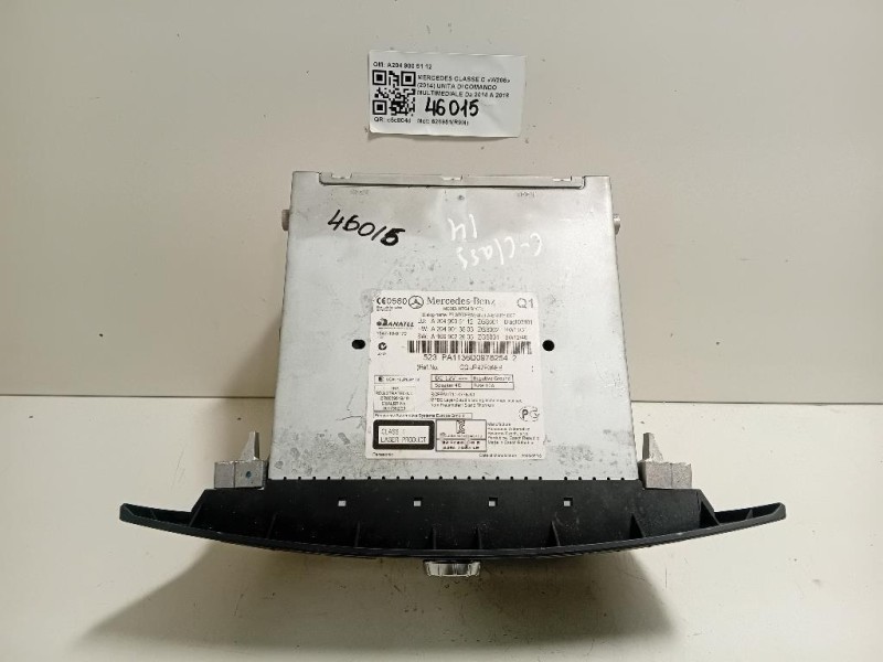 Unita DI Comando Multimediale A204 900 51 12 Mercedes Classe C W205 2014