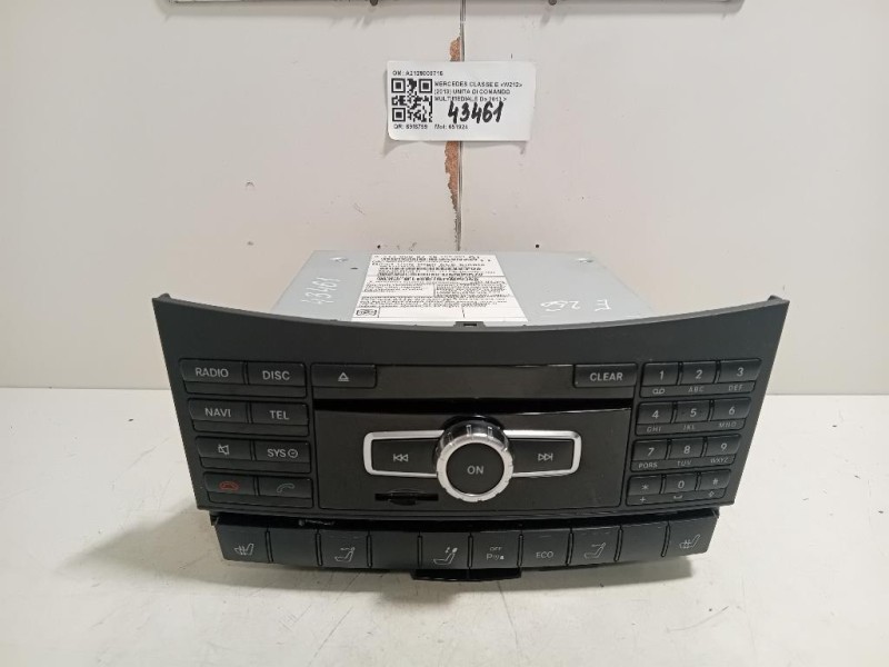 Unita DI Comando Multimediale A2129008716 Mercedes Classe E W212 2013