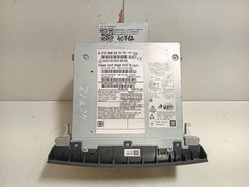 Unita DI Comando Multimediale A2129005327 Mercedes Classe E W212 2013