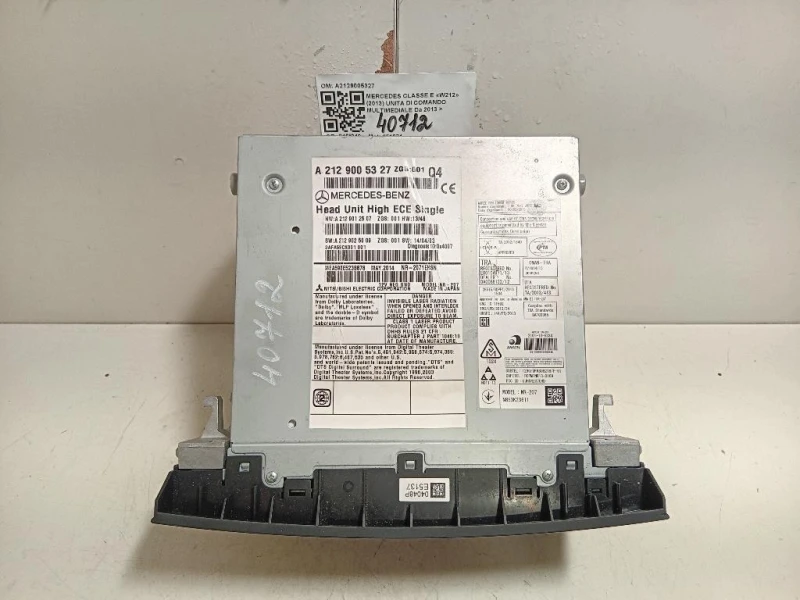 Unita DI Comando Multimediale A2129005327 Mercedes Classe E W212 2013