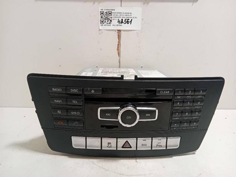 Unita DI Comando Multimediale A1669009808 Mercedes Classe ML W166 2012