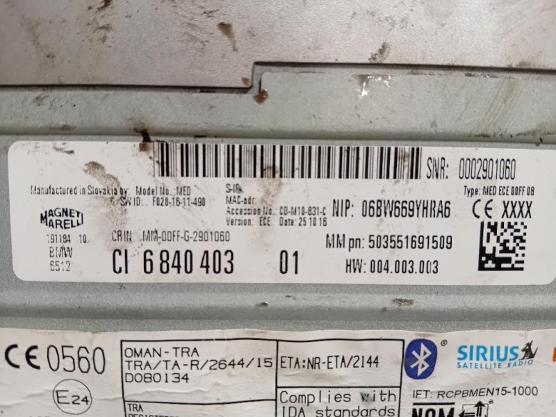 Unita DI Comando Multimediale 6840403 Mini MINI ONE F55 2014