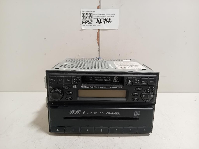 Unita DI Comando Multimediale 28113 VK701 Nissan Navara 2005