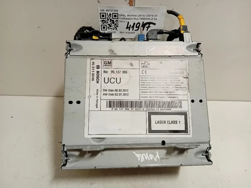 Unita DI Comando Multimediale 95137306 Opel Mokka 2013