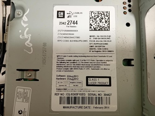 Unita DI Comando Multimediale 23422744 Opel Zafira C 2012