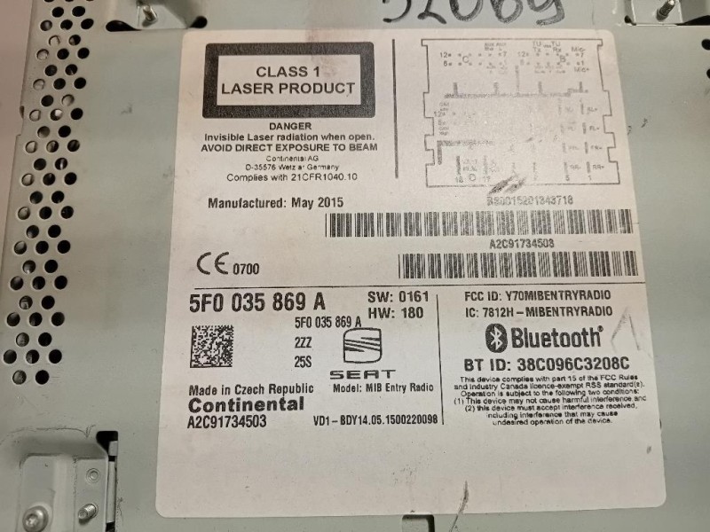 Unita DI Comando Multimediale 5F0035869 Seat LEON 5F1 2013