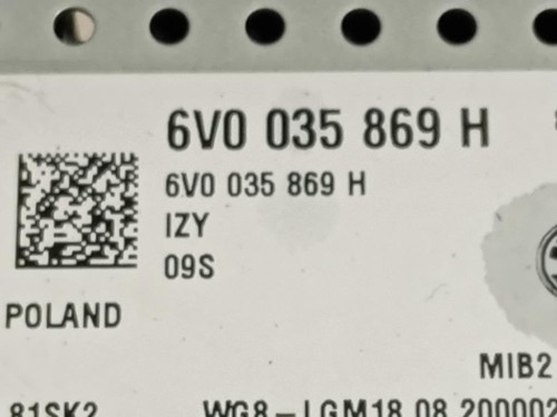 Unita DI Comando Multimediale 6V0 035 869 H Skoda Fabia NJ3 2018