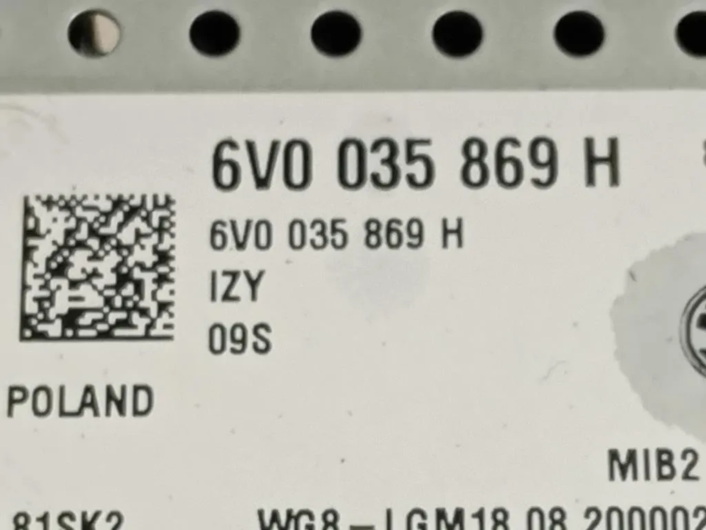 Unita DI Comando Multimediale 6V0 035 869 H Skoda Fabia NJ3 2018