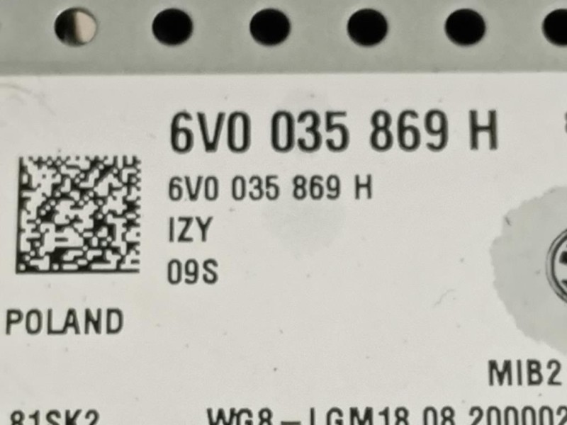 Unita DI Comando Multimediale 6V0 035 869 H Skoda Fabia NJ3 2018