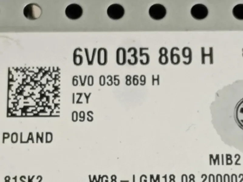 Unita DI Comando Multimediale 6V0 035 869 H Skoda Fabia NJ3 2018