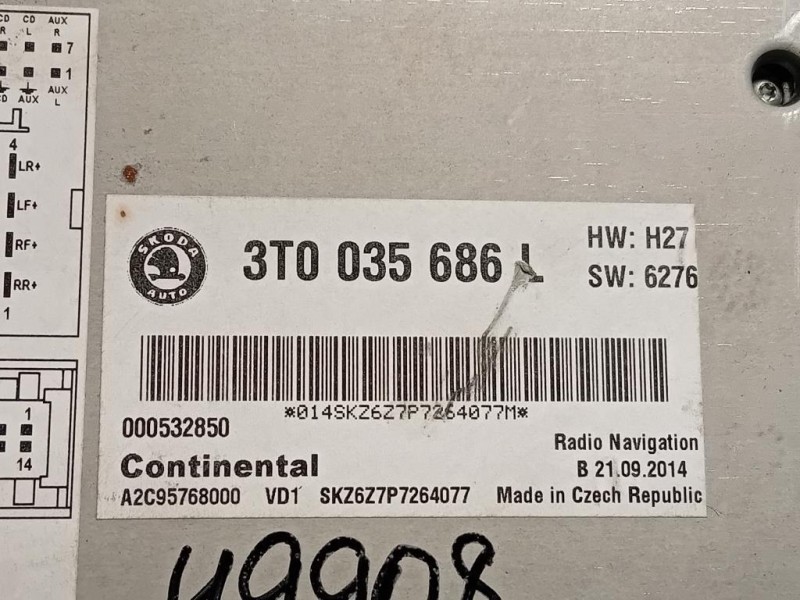 Unita DI Comando Multimediale 3T0035686L NO CODCIE SBLOCCO Skoda YETI 2014