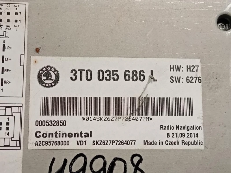 Unita DI Comando Multimediale 3T0035686L NO CODCIE SBLOCCO Skoda YETI 2014