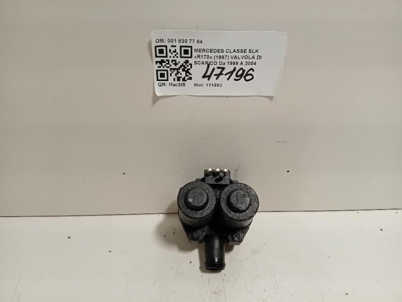 Valvola DI Scarico 0018307784 1147412114 Mercedes Classe SLK R170 1997