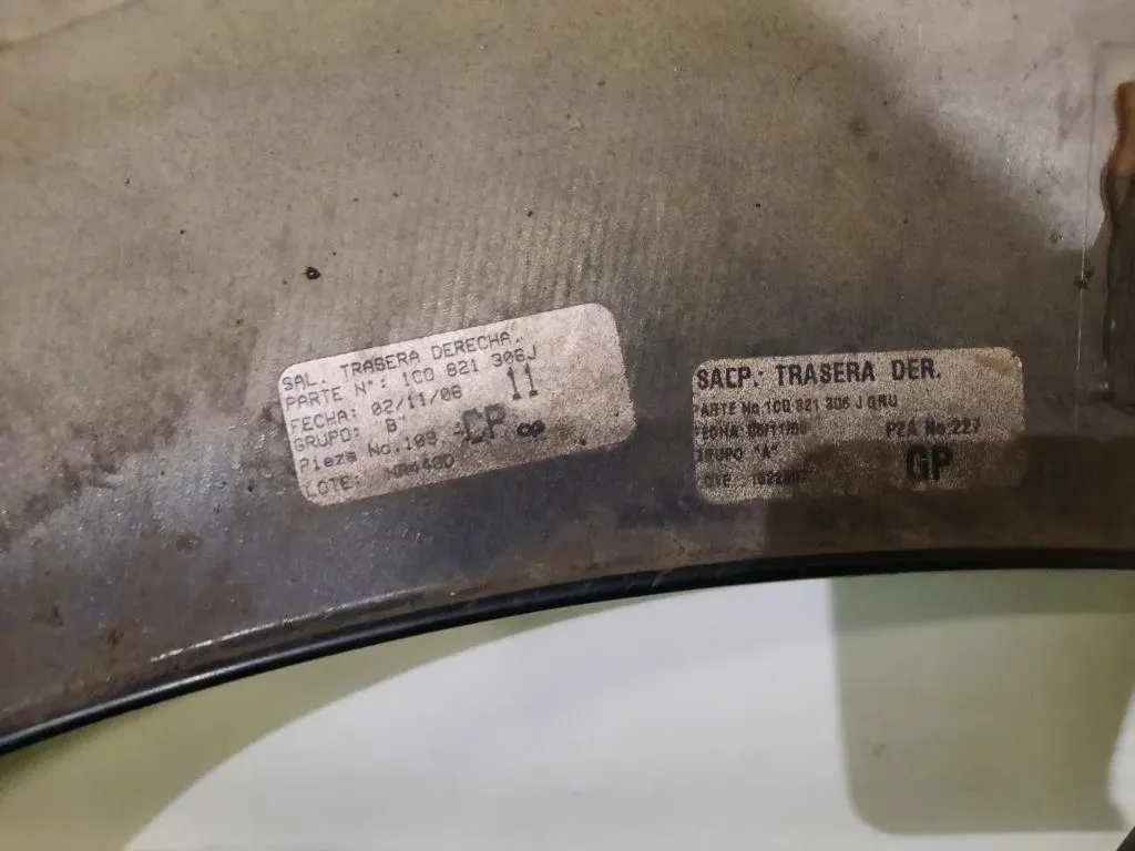 Parafango POST DX 1C0821306J Volkswagen NEW Beetle I Cabrio 2002