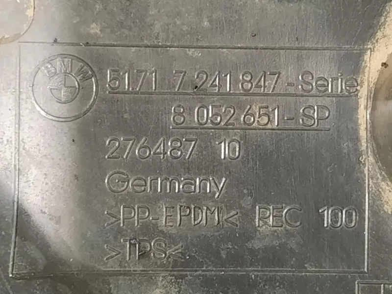 Paraspruzzi Parafango ANT SX 51717241847 DEFLETTORE ALLOGGIAMENTO RUOTA SX Bmw Serie 1 F20 Berlina 2012