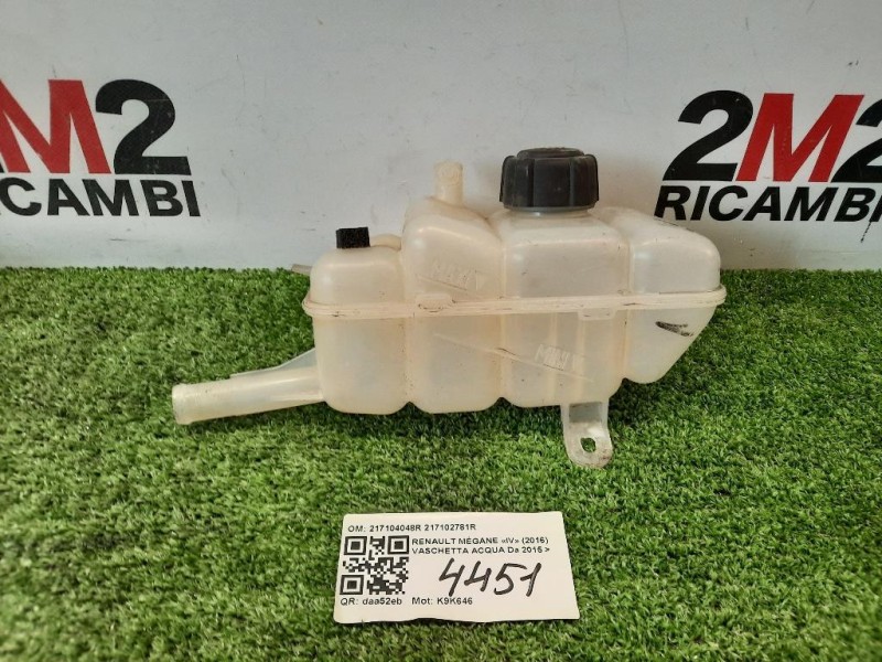 Vaschetta Acqua 217104048R 217102781R Renault Mégane IV 2016