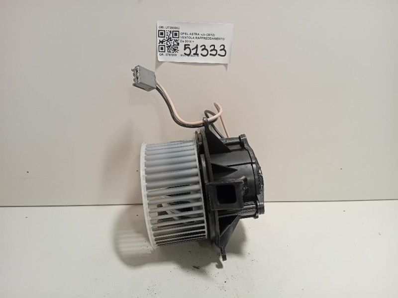 Ventola Raffreddamento U7253002 Opel Astra J 2012