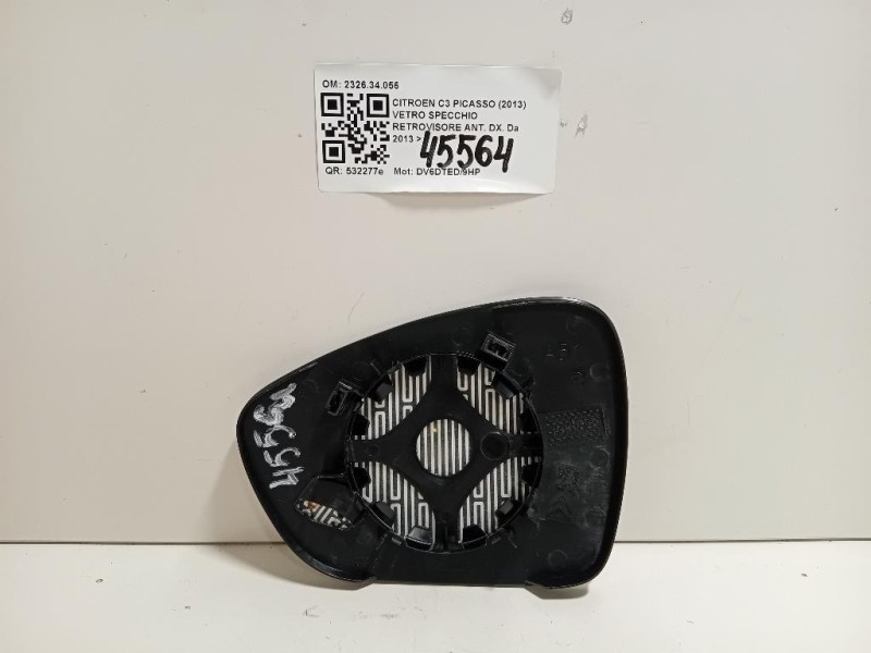 Vetro Specchio Retrovisore ANT DX 232634056 Citroen C3 Picasso 2013
