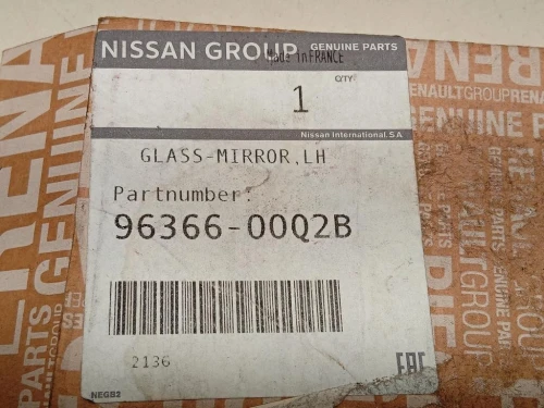 Vetro Specchio Retrovisore ANT DX 96366-00Q2B Nissan Townstar 2022