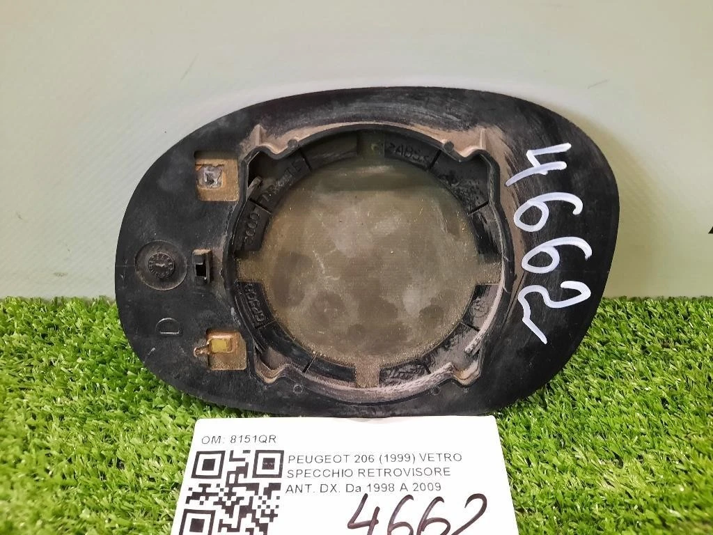 Vetro Specchio Retrovisore ANT DX 8151QR Peugeot 206 1999
