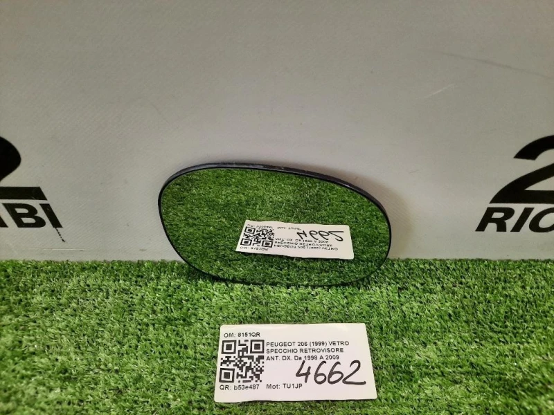 Vetro Specchio Retrovisore ANT DX 8151QR Peugeot 206 1999