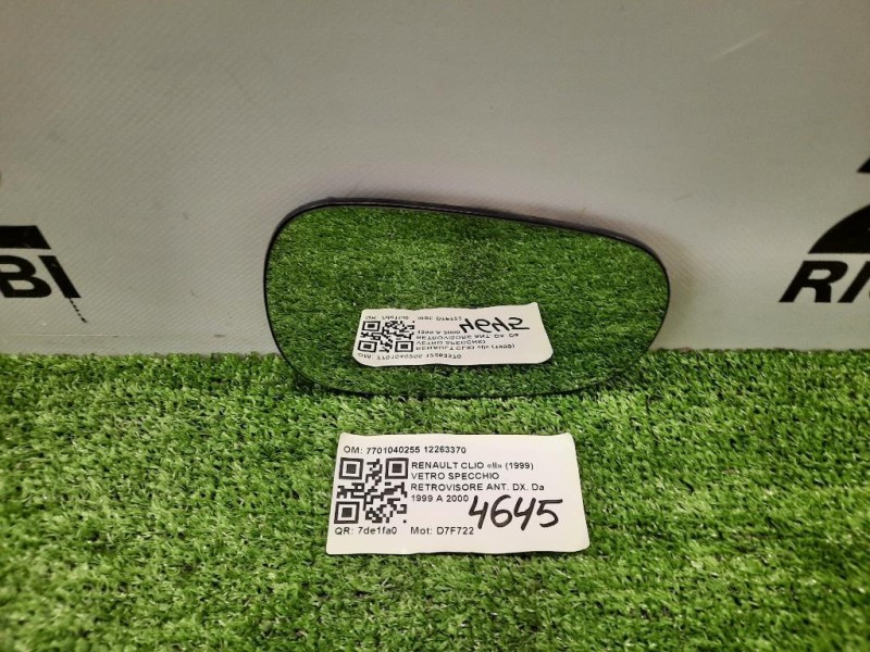Vetro Specchio Retrovisore ANT DX 7701040255 12263370 Renault CLIO II 1999