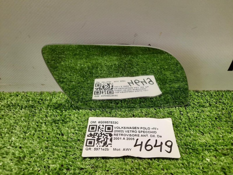 Vetro Specchio Retrovisore ANT DX 6Q0857522C Volkswagen POLO IV 2002