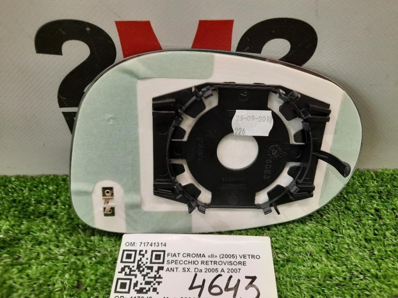 Vetro Specchio Retrovisore ANT SX 71741314 Fiat Croma II 2005