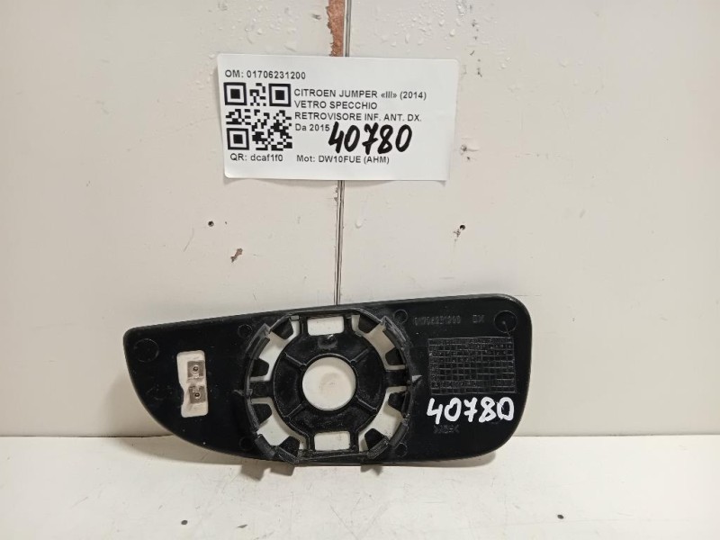 Vetro Specchio Retrovisore INF ANT DX 01706231200 Citroen Jumper III 2014