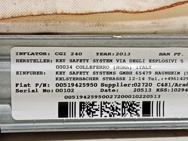 Air-bag A Tendina DX 00519425950 Lancia Ypsilon III 2011