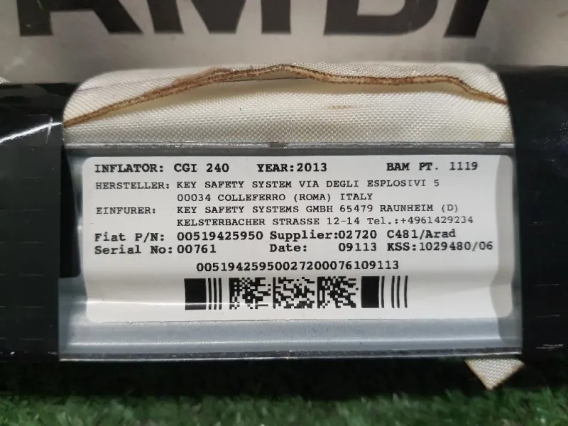 Air-bag A Tendina DX 519425950 Lancia Ypsilon III 2011