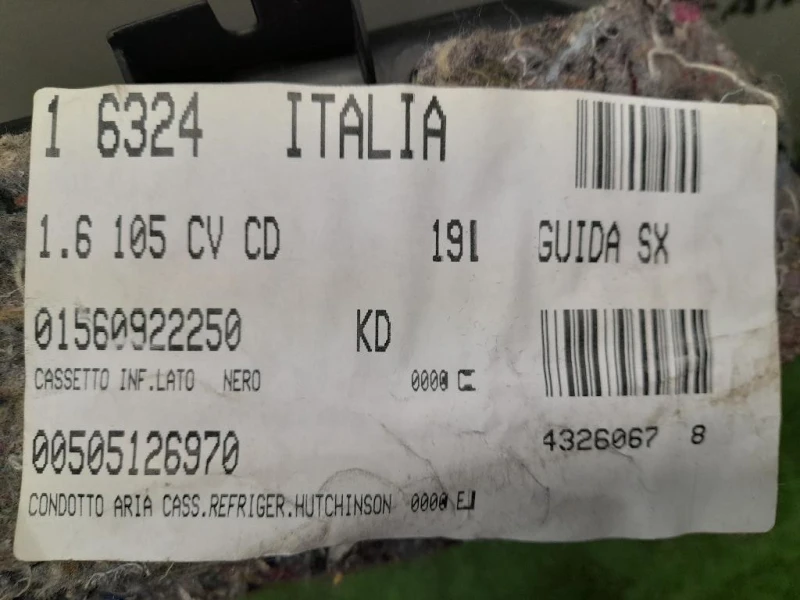 BOX Portaoggetti 01560922250 Alfa Romeo Giulietta 2010