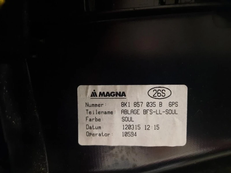 BOX Portaoggetti 8K1857035B6PS Audi A4 8K5 Avant 2012