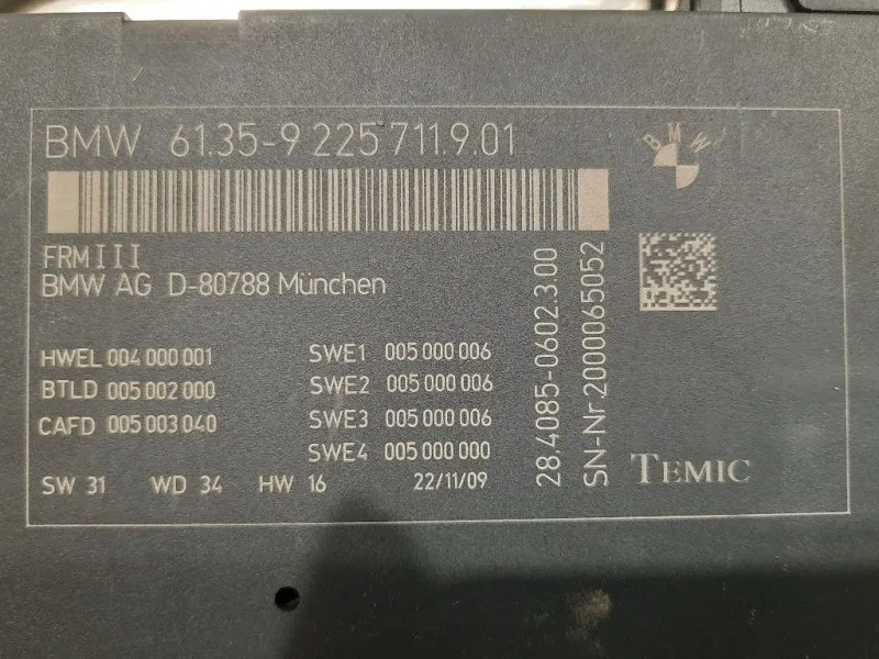 Centralina 6135-9 225 719 01 MODULO CONTROLLO LUCI Bmw Serie 5 F07 GT 2010
