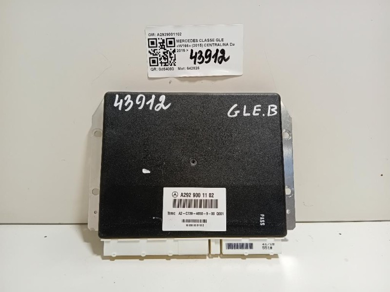 Centralina A2929001102 Mercedes Classe GLE W166 2015