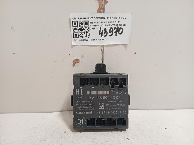 Centralina A16690063077 CENTRALINA PORTA POSTSX Mercedes Classe GLE W166 2015
